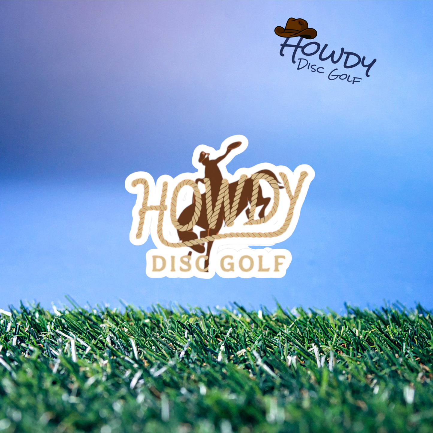 Howdy Disc Golf Logo,Vinyl Decal, Outdoor Sports Decor, Gift for Disc Golf Lovers