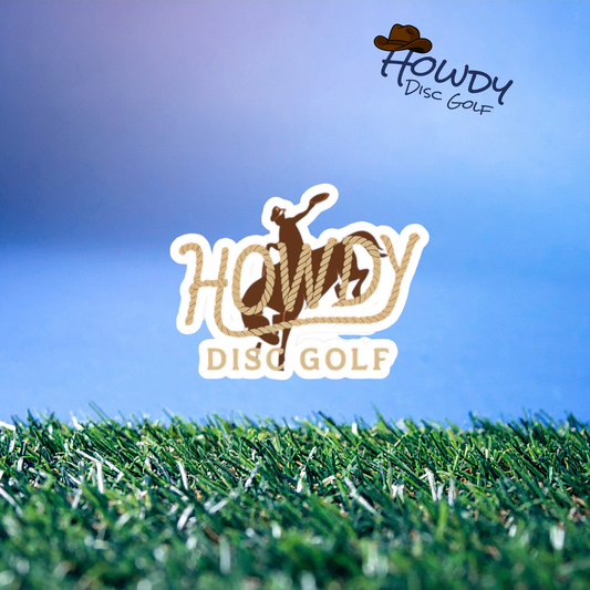 Howdy Disc Golf Logo,Vinyl Decal, Outdoor Sports Decor, Gift for Disc Golf Lovers