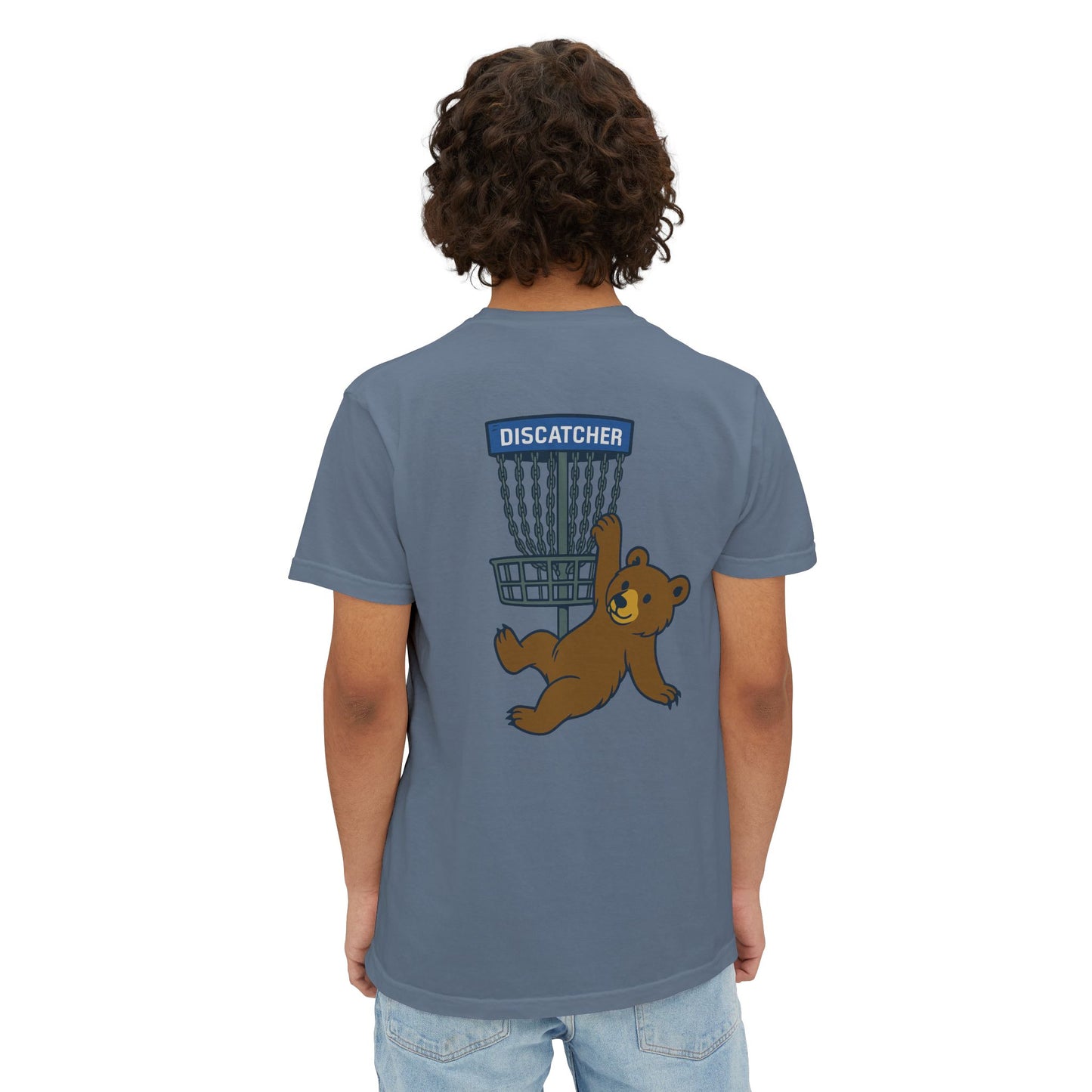 Pocket T-Shirt Playful Bear Hanging Basket Design