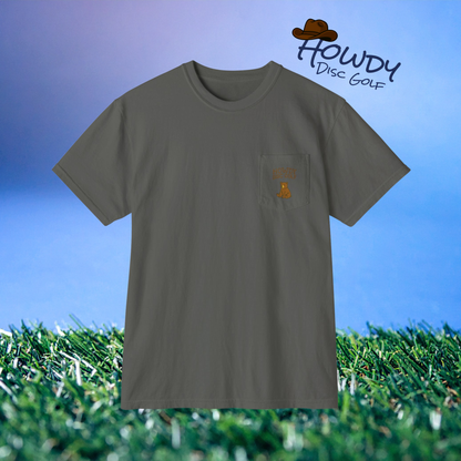 Pocket T-Shirt Playful Bear Hanging Basket Design