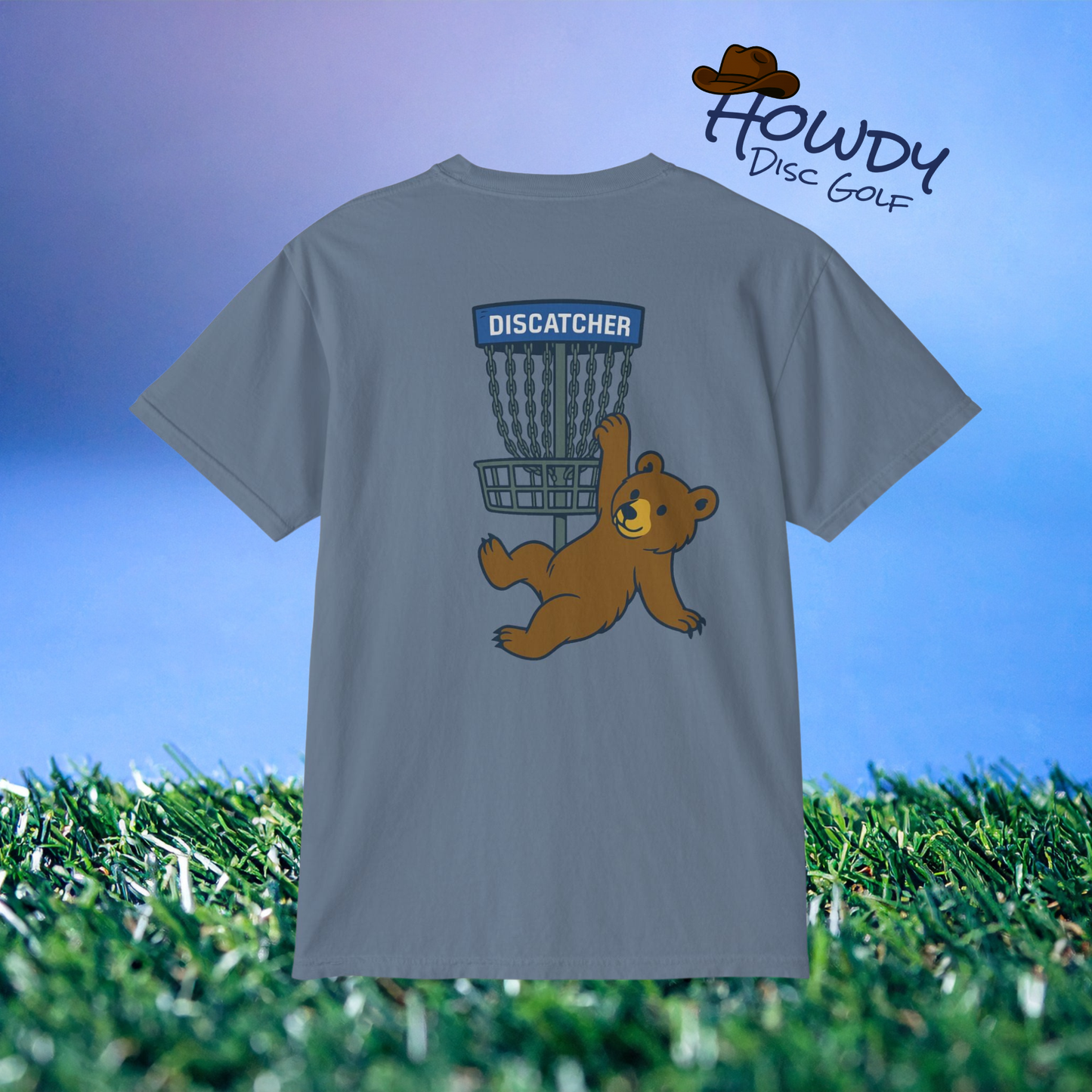 Pocket T-Shirt Playful Bear Hanging Basket Design