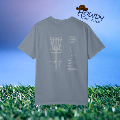 Disc Golf Basket Blueprint : Howdy Unisex T-shirt