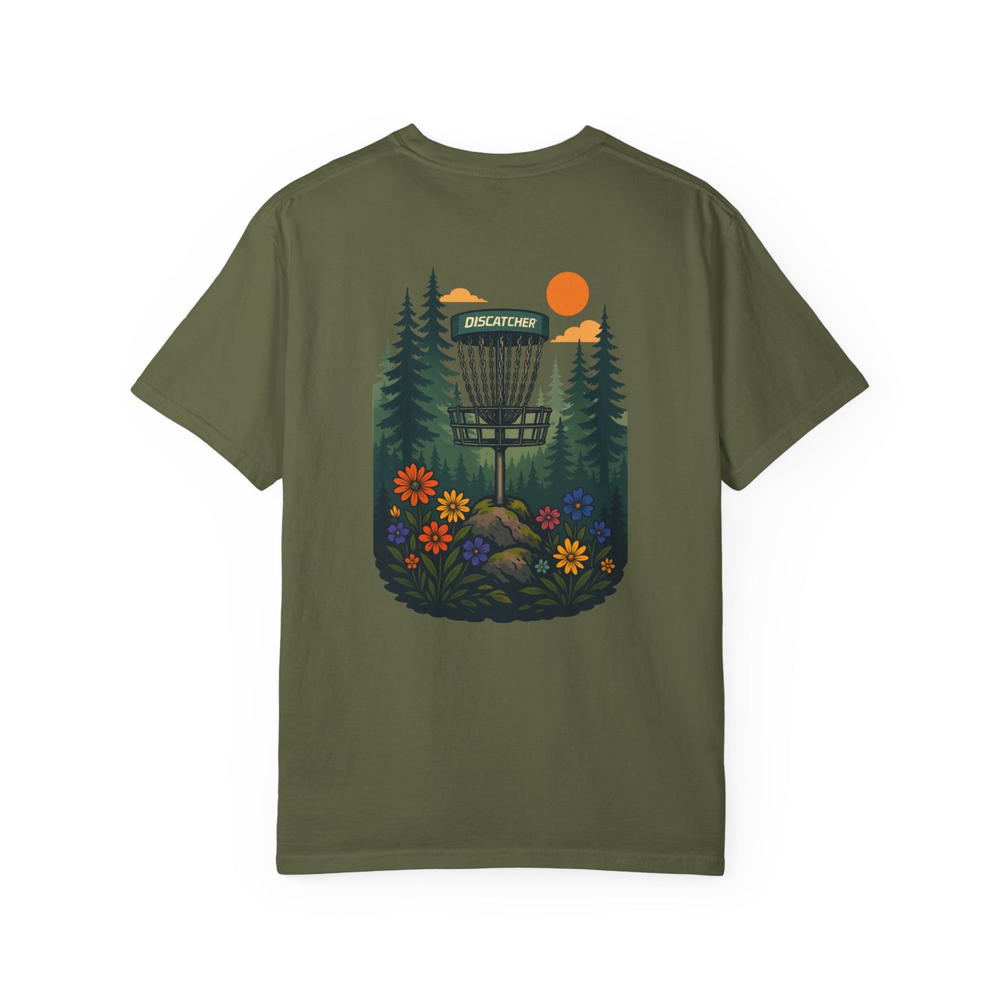 T-shirt Disc Basket Pine Tree Flowers