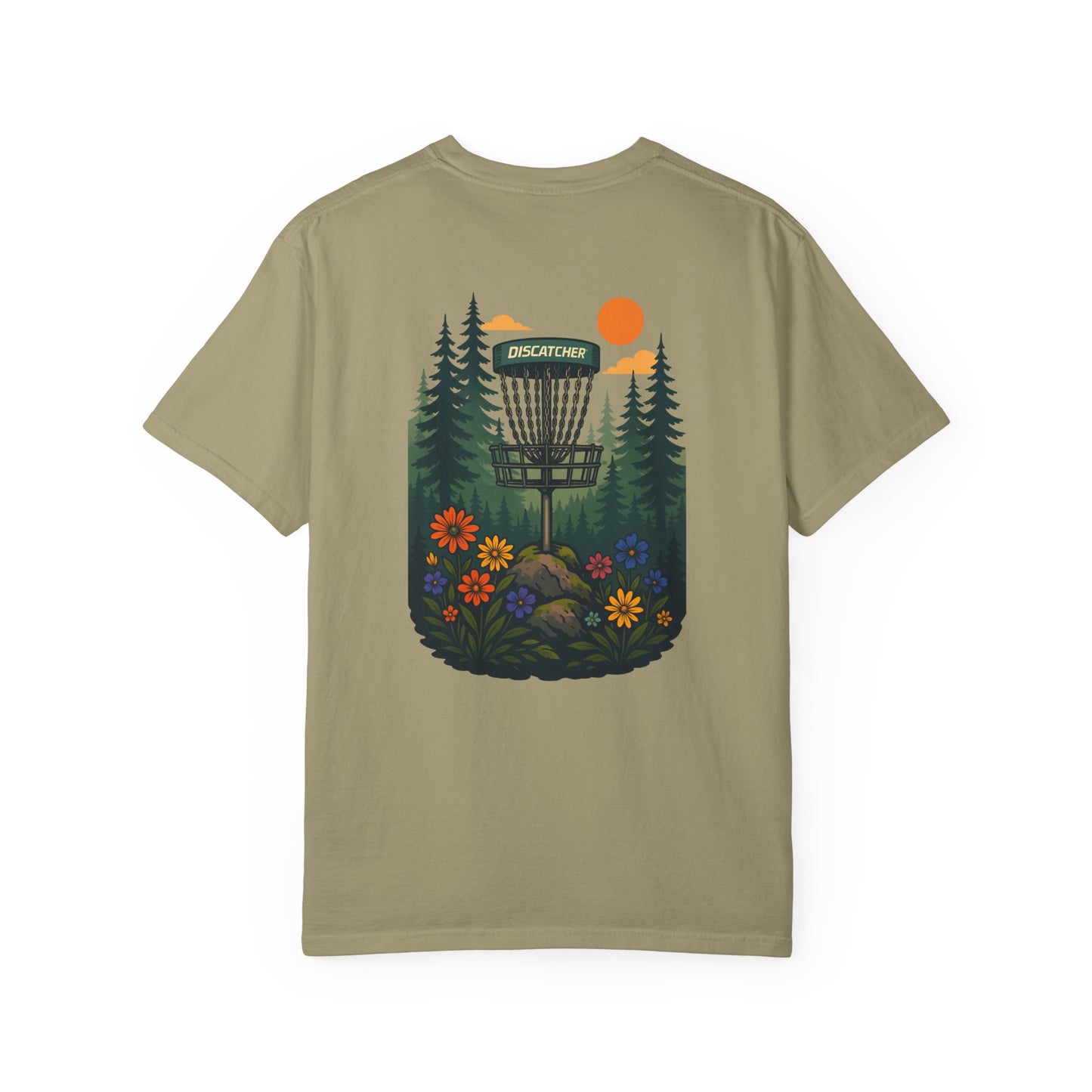 T-shirt Disc Basket Pine Tree Flowers