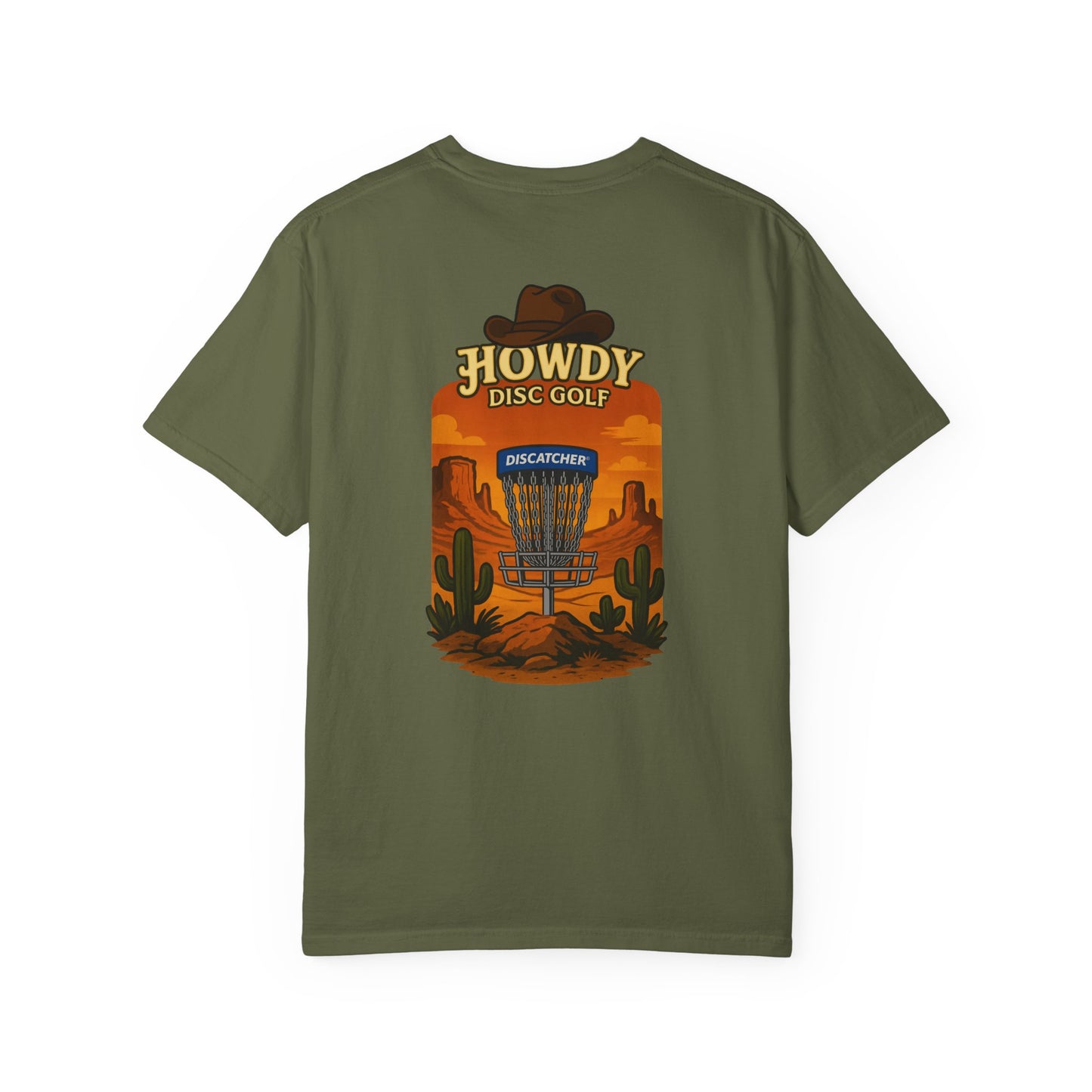 Howdy Disc Golf Unisex Garment-Dyed T-Shirt, Retro Golf Tee, Outdoor Sports Shirt, Gift for Golf Lovers, Casual Summer Top