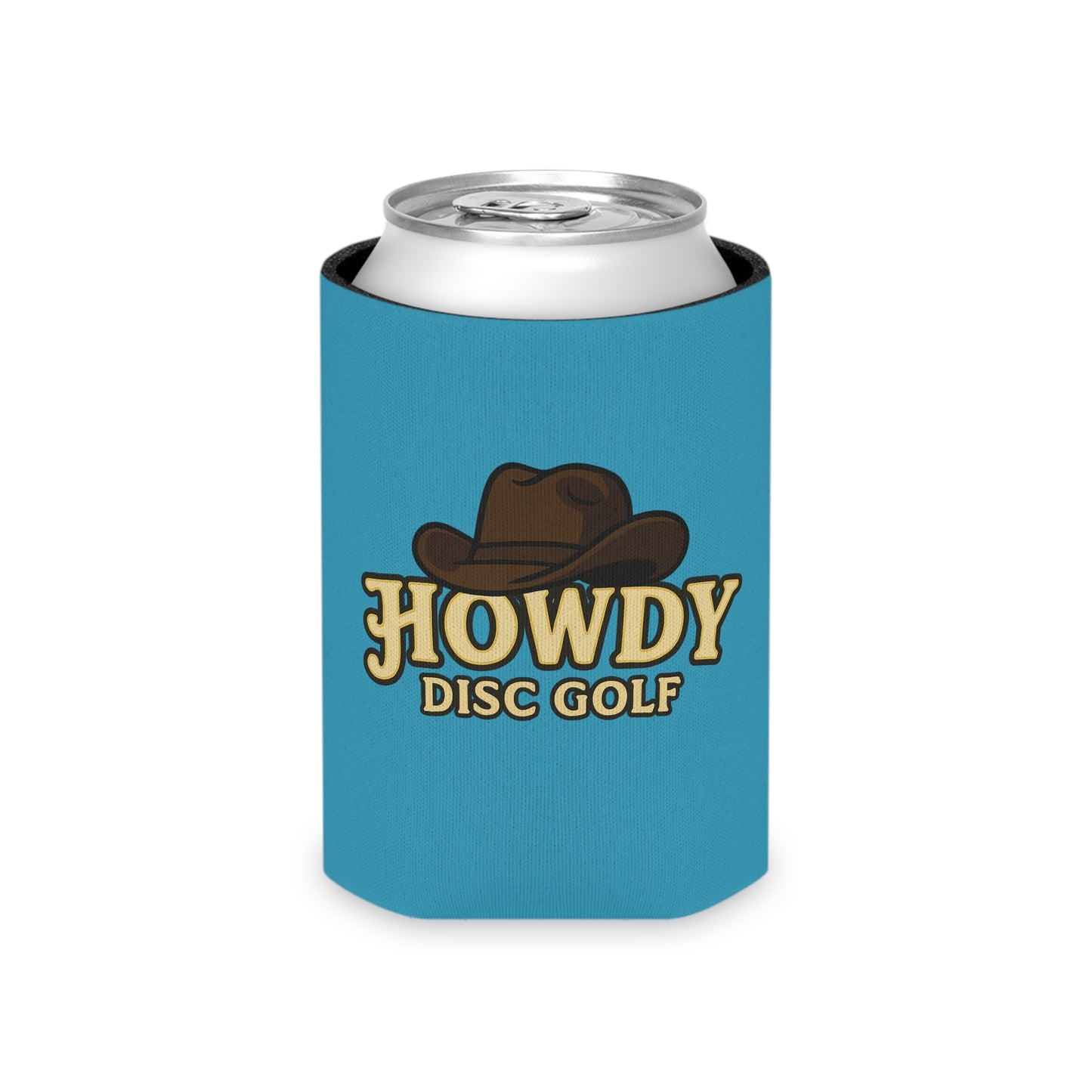 Can Cooler — "Howdy Disc Golf" Cowboy Hat Drink Koozie