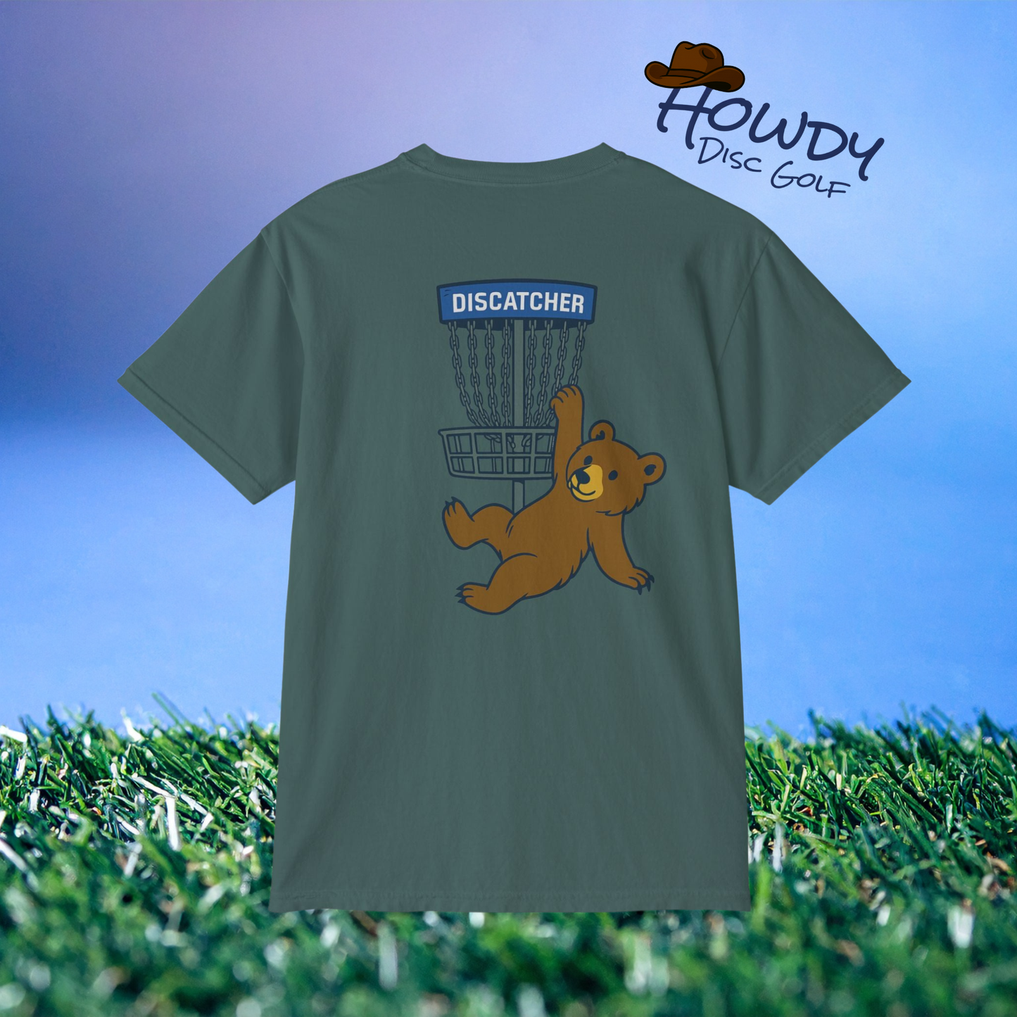 Pocket T-Shirt Playful Bear Hanging Basket Design