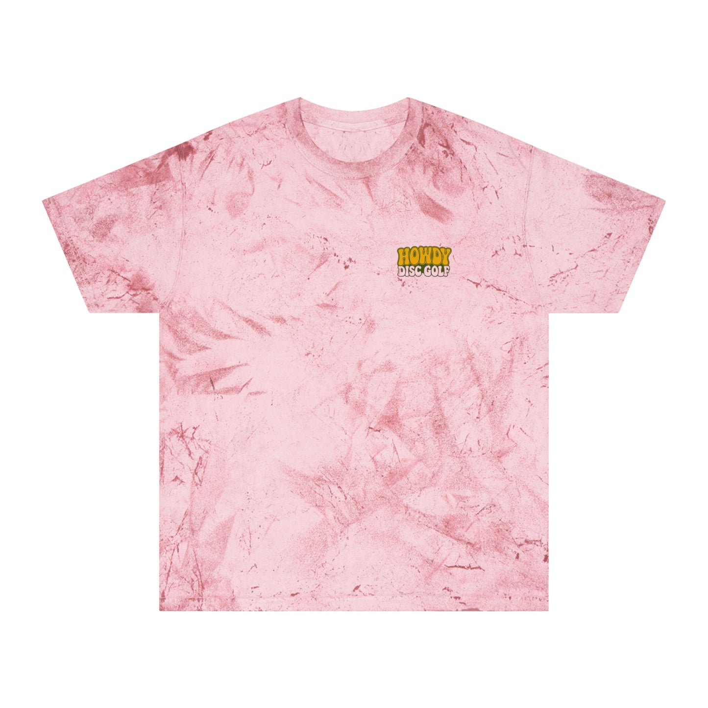 T-Shirt Howdy Disc Golf Tee 'Where Discs Are Thrown, No Evil Can Exist' Tie-Dye Design