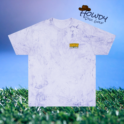 T-Shirt Howdy Disc Golf Tee 'Where Discs Are Thrown, No Evil Can Exist' Tie-Dye Design