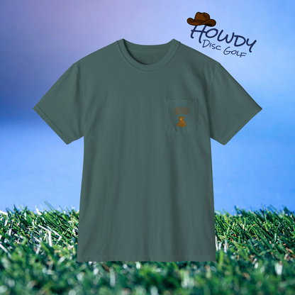 Pocket T-Shirt Playful Bear Hanging Basket Design