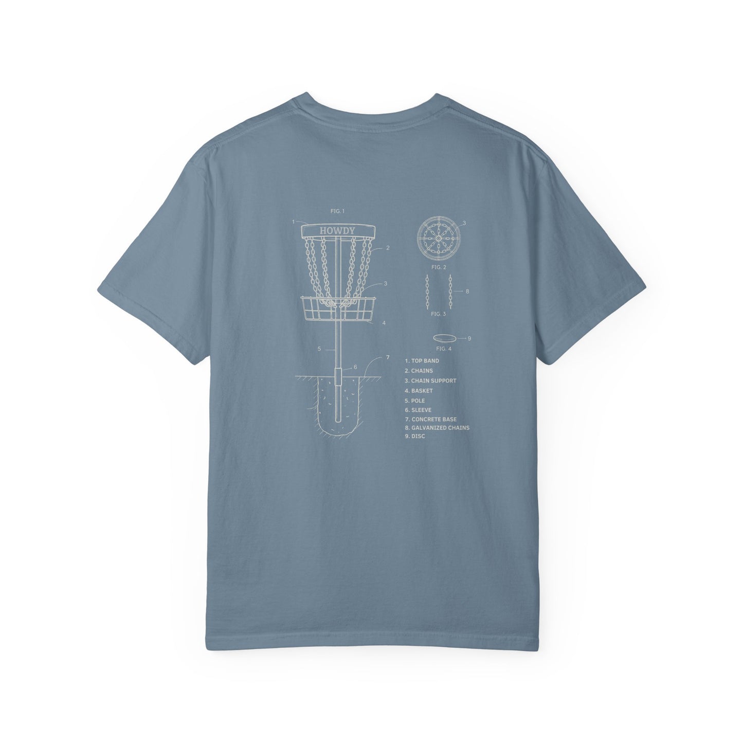 Disc Golf Basket Blueprint : Howdy Unisex T-shirt
