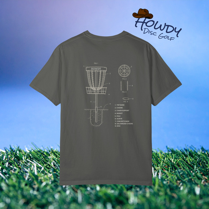 Disc Golf Basket Blueprint : Howdy Unisex T-shirt