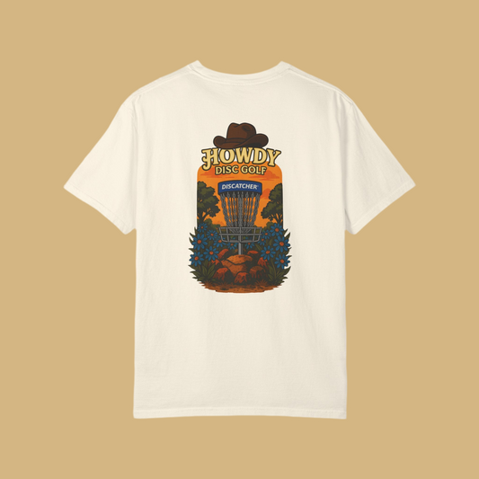 Howdy Disc Golf T-Shirt, Unisex Garment-Dyed Tee for Golf Lovers, Fun Outdoor Tee, Great for Gifts, Summer Sports Fashion