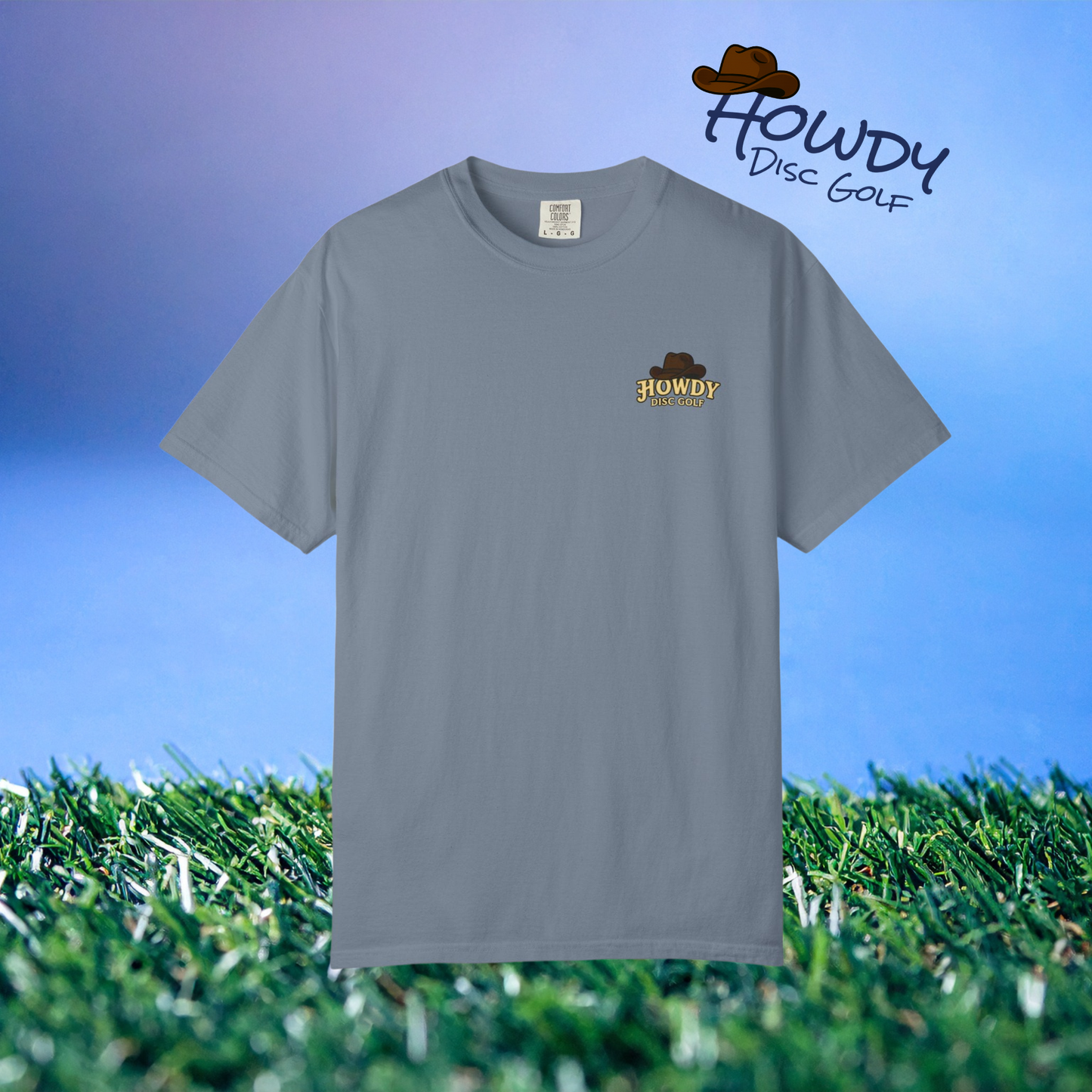 T-Shirt - Playful Bear Hanging from Disc Golf Basket