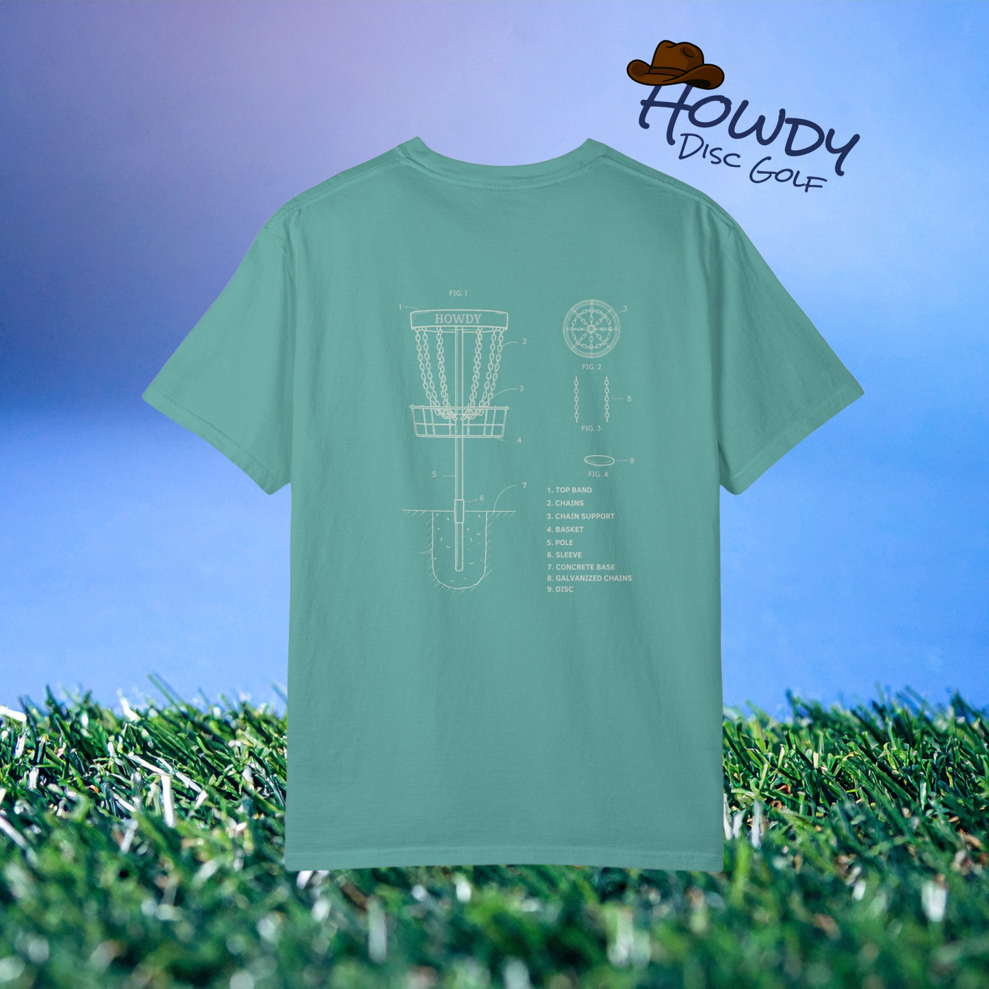 Disc Golf Basket Blueprint : Howdy Unisex T-shirt