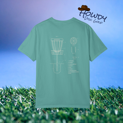 Disc Golf Basket Blueprint : Howdy Unisex T-shirt