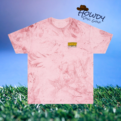 T-Shirt Howdy Disc Golf Tee 'Where Discs Are Thrown, No Evil Can Exist' Tie-Dye Design