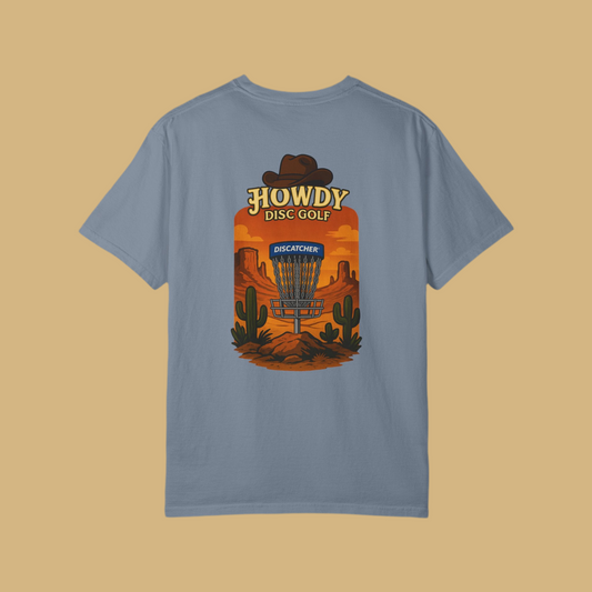 Howdy Disc Golf Unisex Garment-Dyed T-Shirt, Retro Golf Tee, Outdoor Sports Shirt, Gift for Golf Lovers, Casual Summer Top